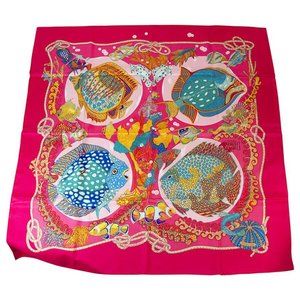 Hermes "Grand Fonds" Silk Scarf